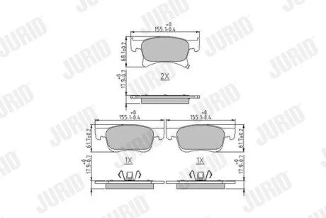 OPEL Колодки торм. пер. Corsa E 1,0-1,4 14-, Adam Jurid 573657J (фото 1)