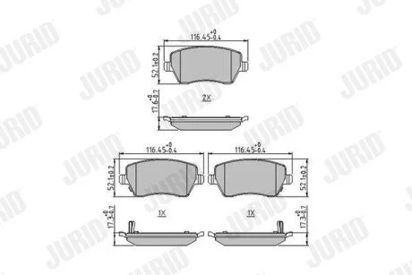 SUZUKI Тормозные колодки передн.Swift,SX4,Opel Agila 05-,Nissan Note,Micra 05- Jurid 573770J