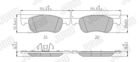 Гальмівні колодки передні FORD FIESTA Jurid 573779J