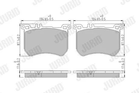 Колодки гальмівні дискові MERCEDES W222 03 -> / R231 12 -> Jurid 573797J