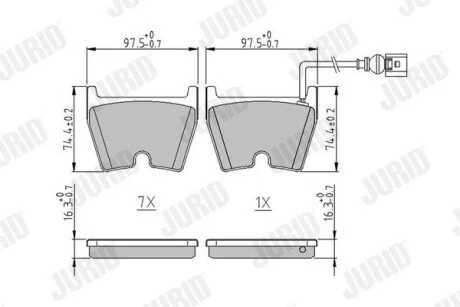 AUDI Тормозные колодки перед. Q3 RS 2.5 13-18, A3 Sportback RS3 15- Jurid 573809J