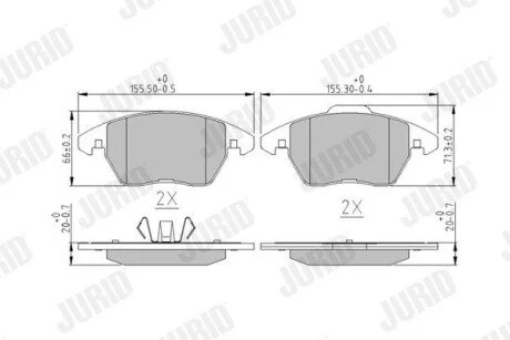 Гальмівні колодки передні Audi A1 / VW Beetle, Jetta IV, Polo V / Seat Ibiza IV Jurid 573852J