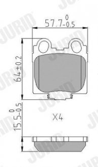 Гальмівні колодки задні Lexus GS, IS, SC/ Toyota Altezza, Aristo, Mark II, Verossa Jurid 573915J