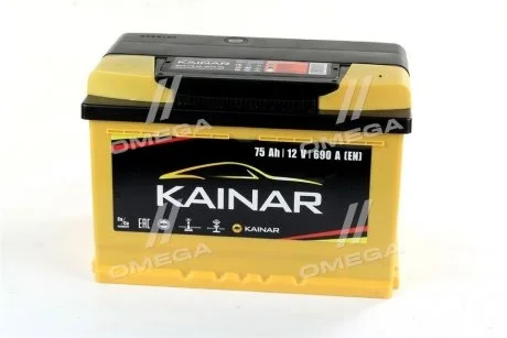 Акумулятор 75Ah-12v Standart+ (278x175x190),R,EN690 KAINAR 075 261 0 120 ЖЧ