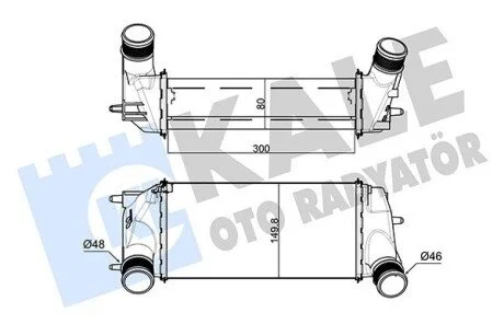 KALE FORD Интеркулер B-Max,Ecosport,Fiesta VI,Transit Courier 1.0 KALE OTO RADYATOR 309100