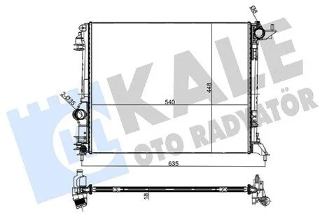 KALE RENAULT Радиатор охлаждения Grand Scenic IV,Megane IV,Talisman 1.2/1.5dCi 16- KALE OTO RADYATOR 333800