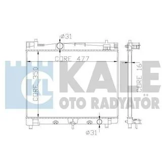 KALE TOYOTA Радиатор охлаждения с АКПП Yaris 1.0/1.3 05- KALE OTO RADYATOR 342210