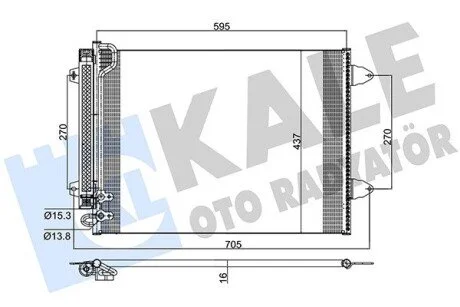 Радіатор кондиціонера Volkswagen Passat, Passat Alltrack, Passat Cc KALE OTO RADYATOR 342305