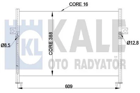 Радиатор кондиционера Hyundai H-1 / Starex, H-1 Box, H100, Porter Condenser KALE OTO RADYATOR 342425