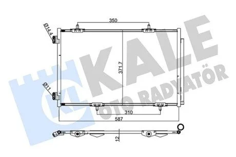 Радиатор кондиционера Citroen C-Elysee, Peugeot 301 KALE OTO RADYATOR 342655