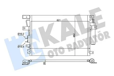 KALE CHRYSLER Радиатор кондиционера с осушителем 300C,Lancia Thema KALE OTO RADYATOR 343135