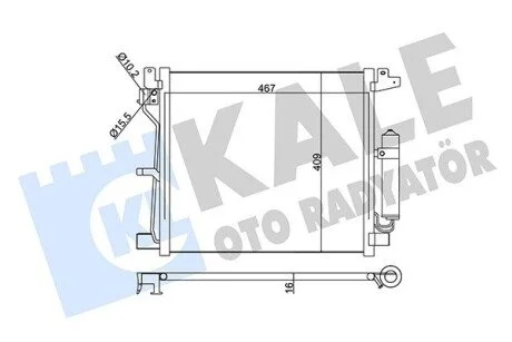 KALE NISSAN Радиатор кондиционера Juke 1.5dCi 10- KALE OTO RADYATOR 343160
