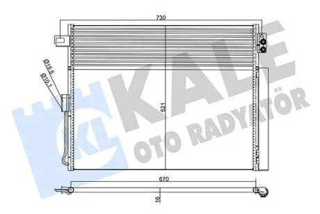 Радіатор кондиціонера Jeep Grand Cherokee IV (With Oil Cooler) KALE OTO RADYATOR 343185