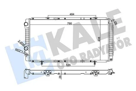 KALE FIAT Радиатор охлаждения Ducato,Citroen Jumper,Peugeot 1.9D/2.8TD 94- KALE OTO RADYATOR 344340