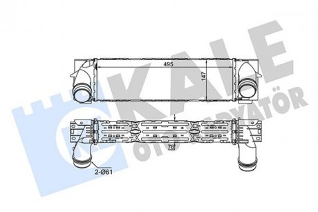 Радіатор інтеркулера BMW X3 (F25)/X4 (F26) 1.6/2.0/2.0D 10- KALE OTO RADYATOR 344835 (фото 1)