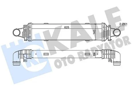 KALE DB Интеркулер W204/212 09- KALE OTO RADYATOR 345015