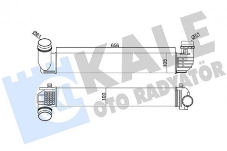 Радіатор інтеркулера Renault Scenic/Megane 1.6-2.0dCi/2.0TCe 08-/Fluence 1.6dCi 14- KALE OTO RADYATOR 345105