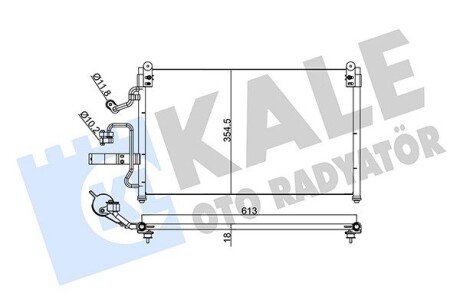 KALE DAEWOO Радиатор кондиционера Leganza (Kondor) 97- KALE OTO RADYATOR 345190