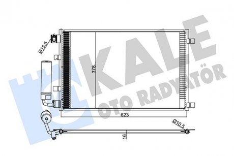 Радіатор кондиціонера (з осушувачем) Nissan Qashqai 1.6 07-13 KALE OTO RADYATOR 345265 (фото 1)
