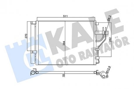 Радиатор кондиционера Hyundai IX35, Kia Carens IV, Sportage KALE OTO RA KALE OTO RADYATOR 345425 (фото 1)