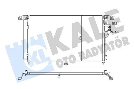 Радиатор кондиционера Hyundai Santa Fe II (05-) 2.2 CRDi, 2.7i KALE OTO RADYATOR 345440