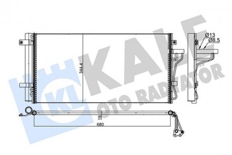 KALE HYUNDAI Радиатор кондиционера Grandeur,NF V 2.0/2.2CRDi 06- KALE OTO RADYATOR 345445 (фото 1)