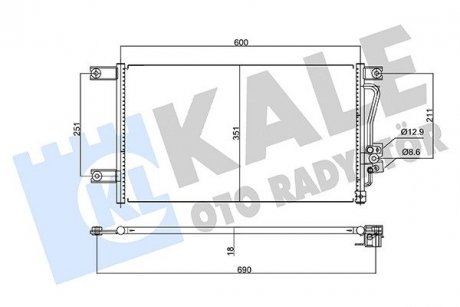 KALE MITSUBISHI Радиатор кондиционера L200,Pajero Sport 98- KALE OTO RADYATOR 345785 (фото 1)