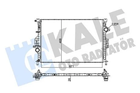 Радиатор охлаждения двигателя (паяный) Ford Focus III (11-), Kuga (08-), Mondeo KALE OTO RADYATOR 346120