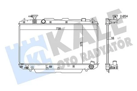 KALE TOYOTA Радиатор охлаждения Rav 4 II 2.0 00- KALE OTO RADYATOR 346215