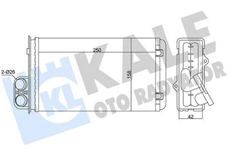 Теплообменник, отопление салона KALE OTO RADYATOR 346305