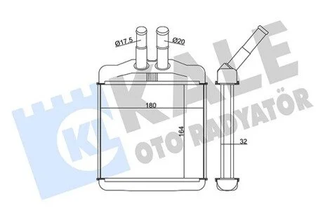Радиатор отопителя Ford S-Max (06-14)/Daewoo Lanos, Lagenza, Nubira, Zaz Chance KALE OTO RADYATOR 346330
