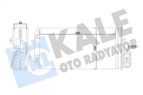KALE PEUGEOT Радиатор отопления 607 00- KALE OTO RADYATOR 346510 (фото 1)