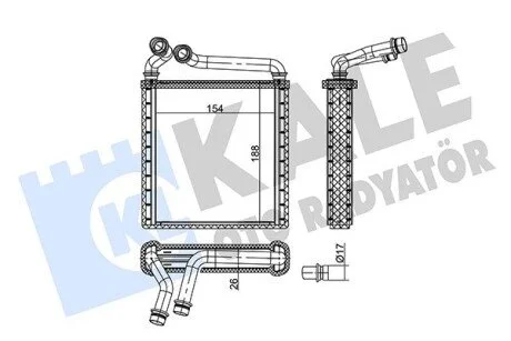 Радиатор отопителя Volkswagen Eos, Golf V, Golf Vi, Golf Plus, Passat K KALE OTO RADYATOR 346745
