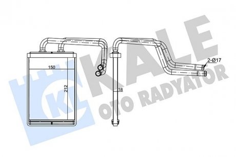 Радиатор отопителя Hyundai Coupe, Elentra KALE OTO RADYATOR 347140