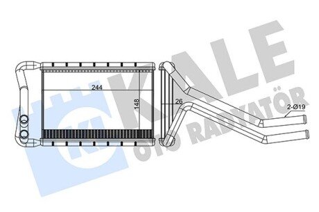 KALE HYUNDAI Радиатор отопления Santa Fe III 12- KALE OTO RADYATOR 347365