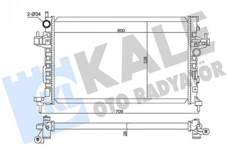 KALE OPEL Радиатор охлаждения Combo Tour,Corsa C 1.3CDTi 03- KALE OTO RADYATOR 347495