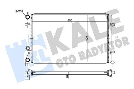 Радиатор охлаждения Volkswagen Beetle, Jetta Iv Radiator KALE OTO RADYA KALE OTO RADYATOR 347520