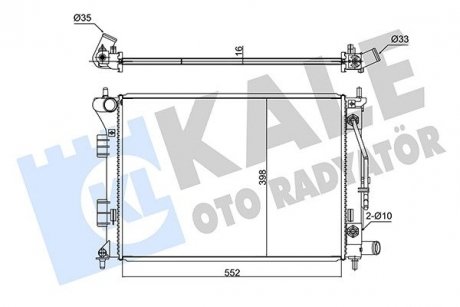 Радіатор охолодження Hyundai Elantra/Kia Cerato/Soul 1.6-2.0 10- KALE OTO RADYATOR 347790