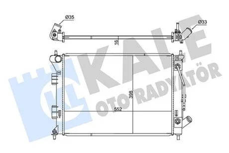 Радиатор охлаждения двигателя (паяный) KIA Ceed/Hyundai i30 (11-) 1.6i KALE OTO RADYATOR 347795