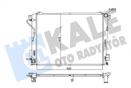 KALE HYUNDA Радиатор охлаждения Sonata V,Grandeur 2.0/2.2CRDi 06- KALE OTO RADYATOR 347815 (фото 1)
