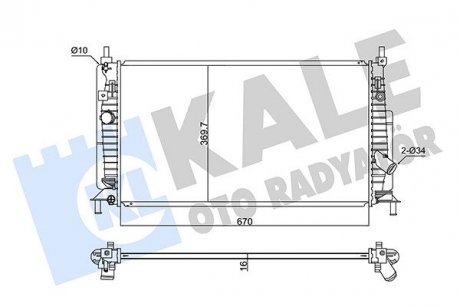 KALE MAZDA Радиатор охлаждения Mazda 3 1.6/2.0 08- KALE OTO RADYATOR 347875 (фото 1)