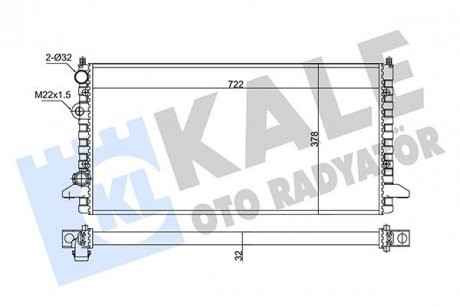 KALE VW Радиатор охлаждения Passat 1.6/2.8 90- KALE OTO RADYATOR 348295 (фото 1)