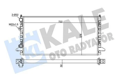 KALE VW Радиатор охлаждения Passat 1.6/2.8 90- KALE OTO RADYATOR 348295 (фото 1)