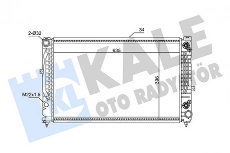 KALE VW Радиатор охлаждения Audi A4 95-,Audi A6,Passat 96 2.4/2.8 96- KALE OTO RADYATOR 348310 (фото 1)