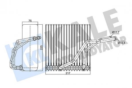 Радіатор кондиціонера VW Golf IV/Polo 1.4-3.2 98-05/Skoda Octavia 2.0 4x4 00-10 KALE OTO RADYATOR 350145 (фото 1)