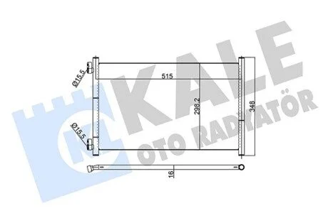 KALE FIAT Радиатор кондиционера Punto 1.3/1.9JTD 99- KALE OTO RADYATOR 350560