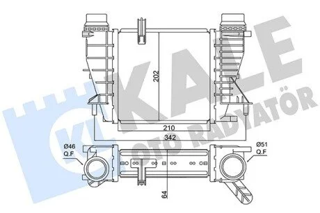 Интеркулер Renault Clio, Modus (10-)/Nissan Note (07-) 1.5 dCi KALE OTO RADYATOR 350880
