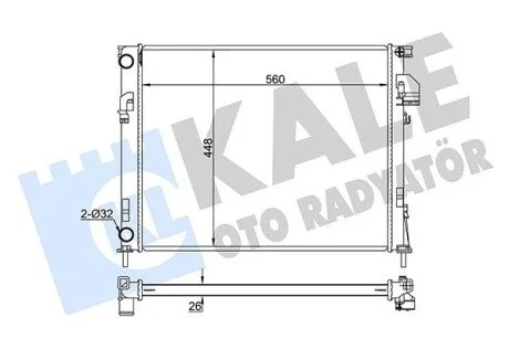 Радиатор охлаждения двигателя (паяный) Renault Trafic II/Opel Vivaro/Nissan Prim KALE OTO RADYATOR 351035