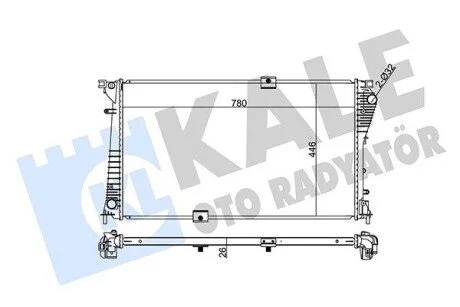 Радиатор охлаждения двигателя (паяный) Renault Trafic II/Opel Vivaro/Nissan Prim KALE OTO RADYATOR 351040