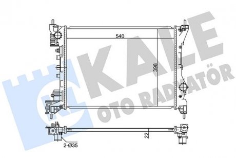 KALE FIAT Радиатор охлаждения Doblo,Opel Combo Tour 1.4 10- KALE OTO RADYATOR 351280 (фото 1)
